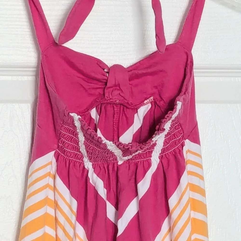 Tommy Hilfiger Girls' (XS/4-5)  Vibrant Colored Maxi Halter Sun/Summer Dress